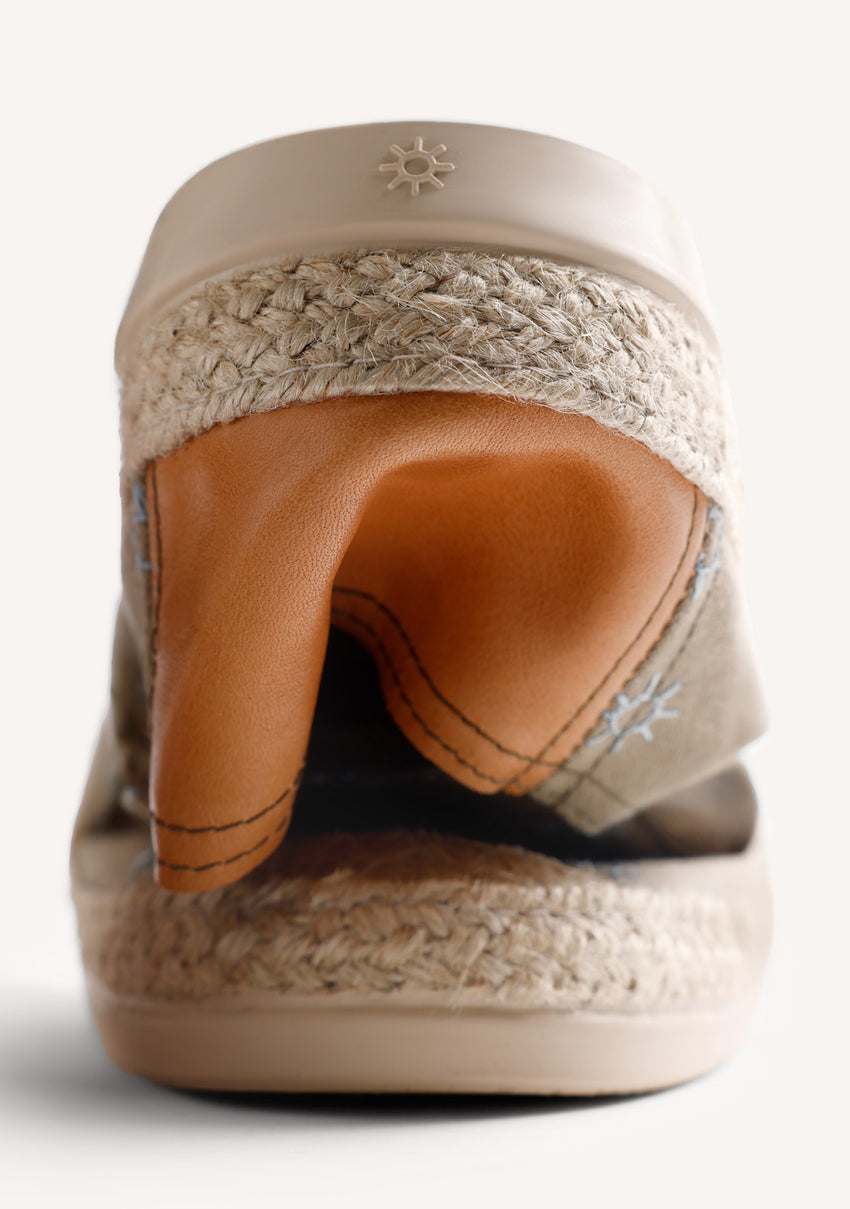 KHAKI ESPADRILLES SUN PATTERN