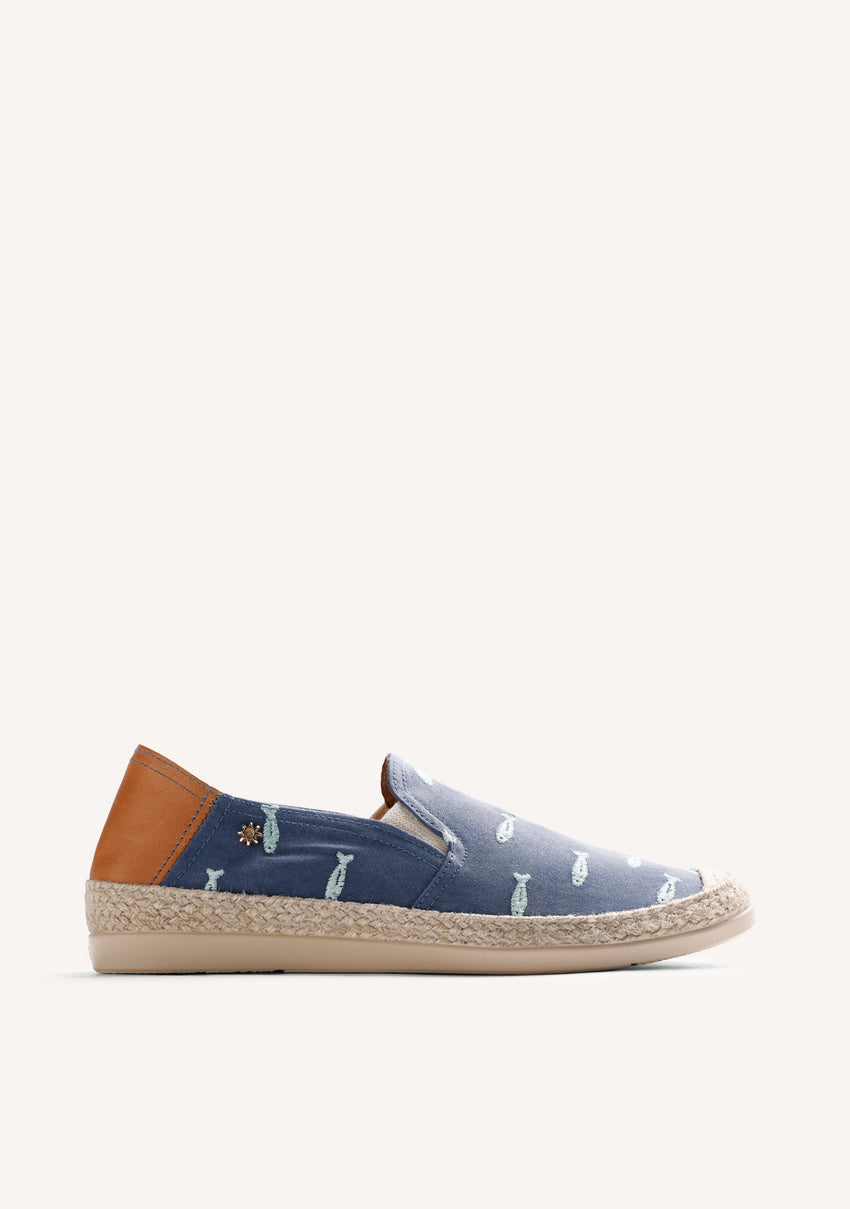 BLUE ESPADRILLES FISH PATTERN