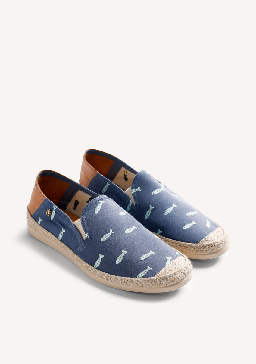 BLUE ESPADRILLES FISH PATTERN