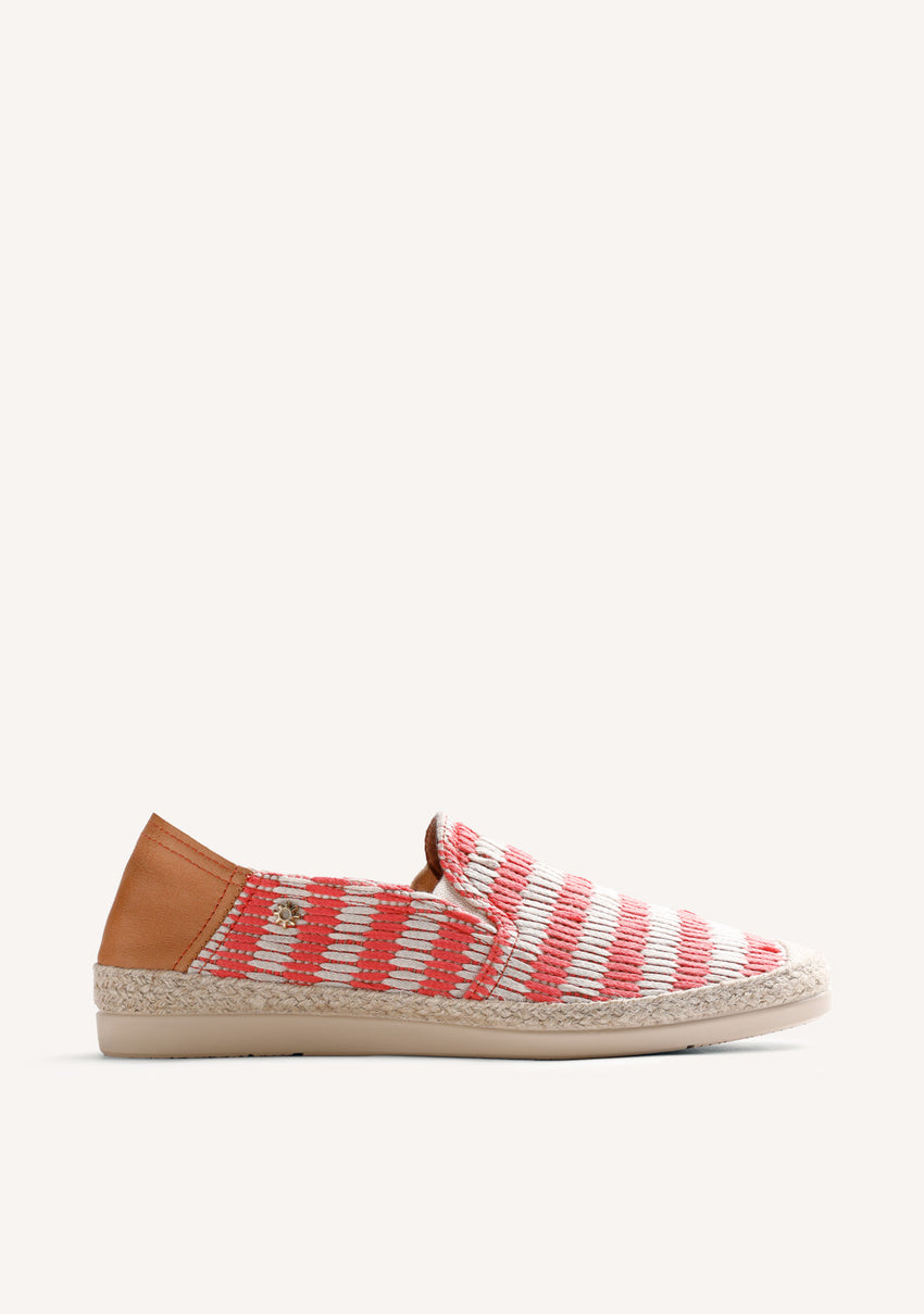 CORAL STRIPED ESPADRILLES