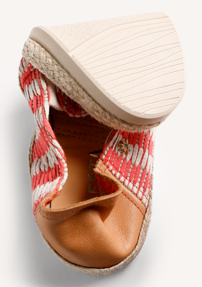 CORAL STRIPED ESPADRILLES
