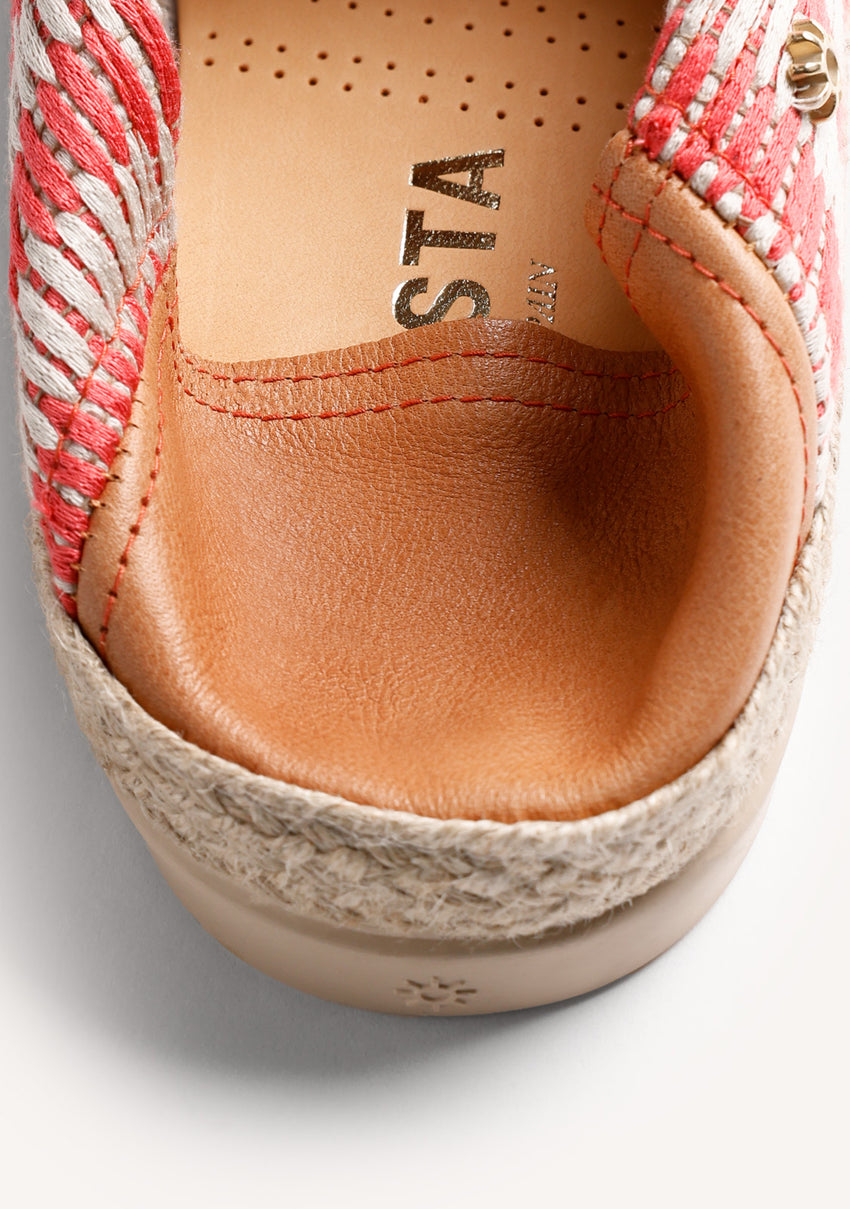 CORAL STRIPED ESPADRILLES