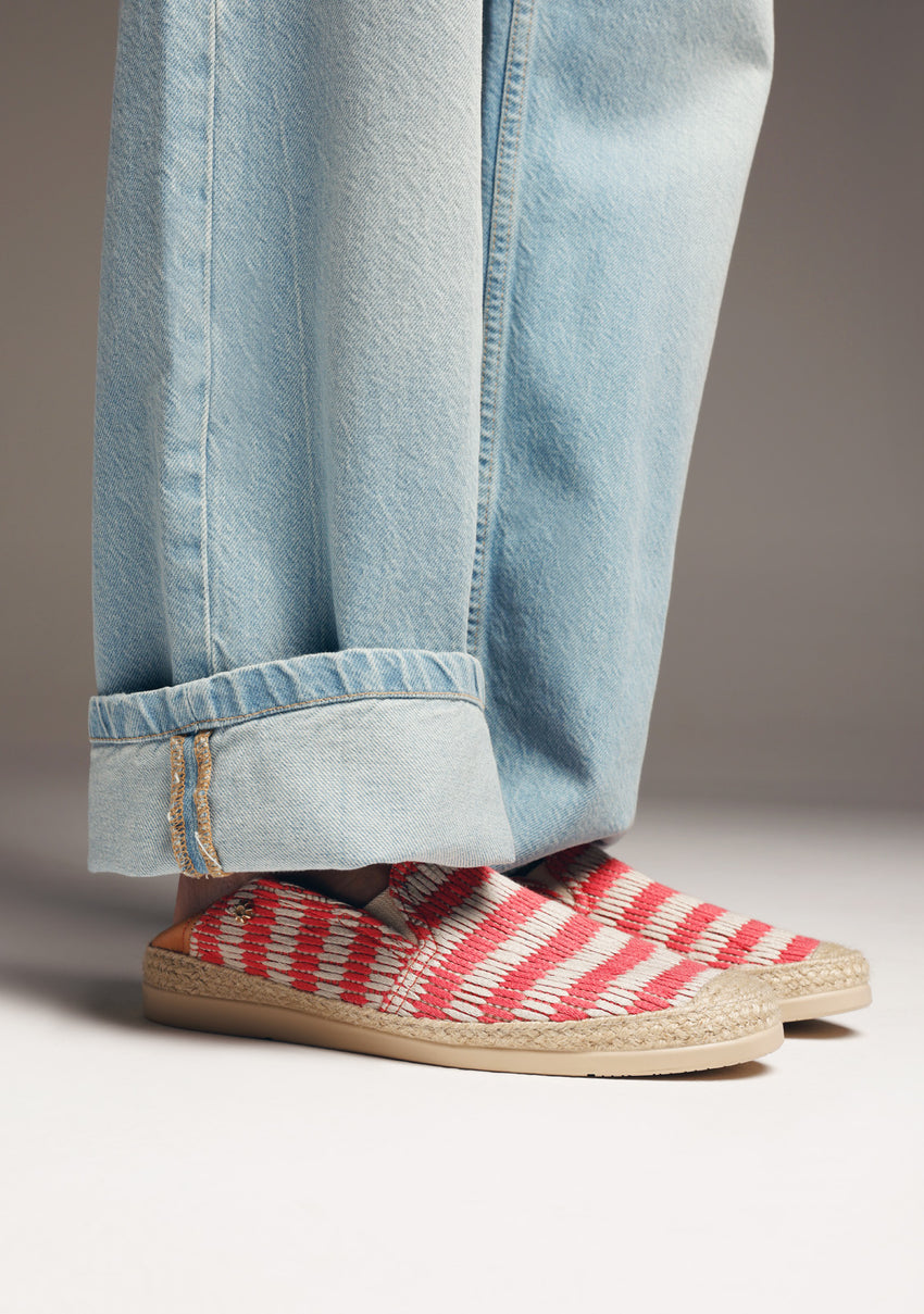 CORAL STRIPED ESPADRILLES