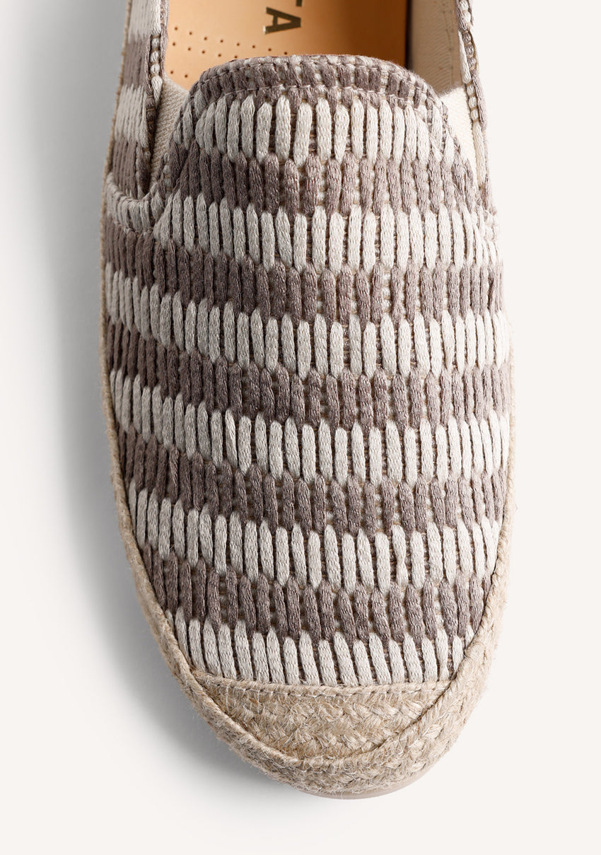 TAUPE STRIPED ESPADRILLES