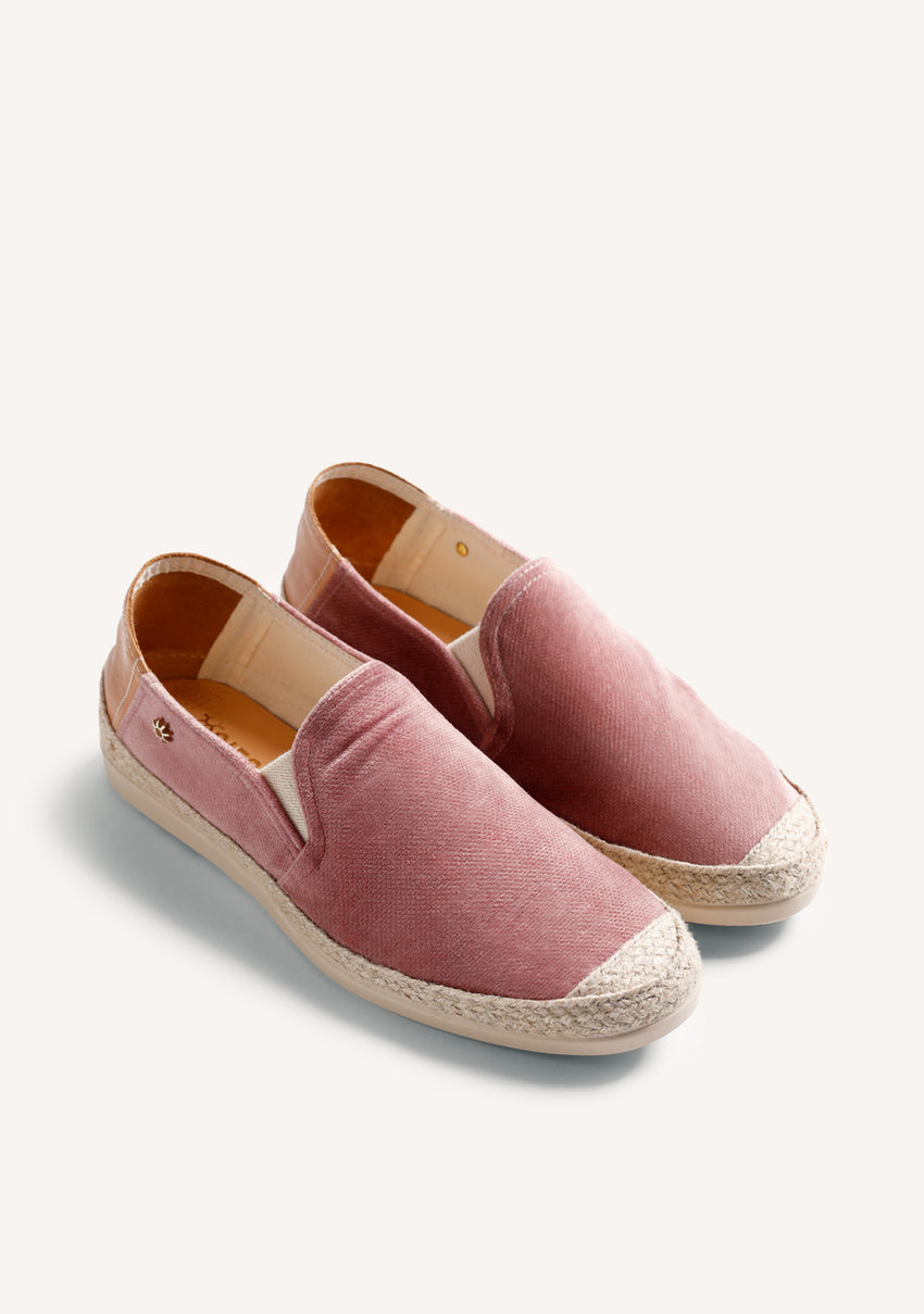 PINK VELVET ESPADRILLES