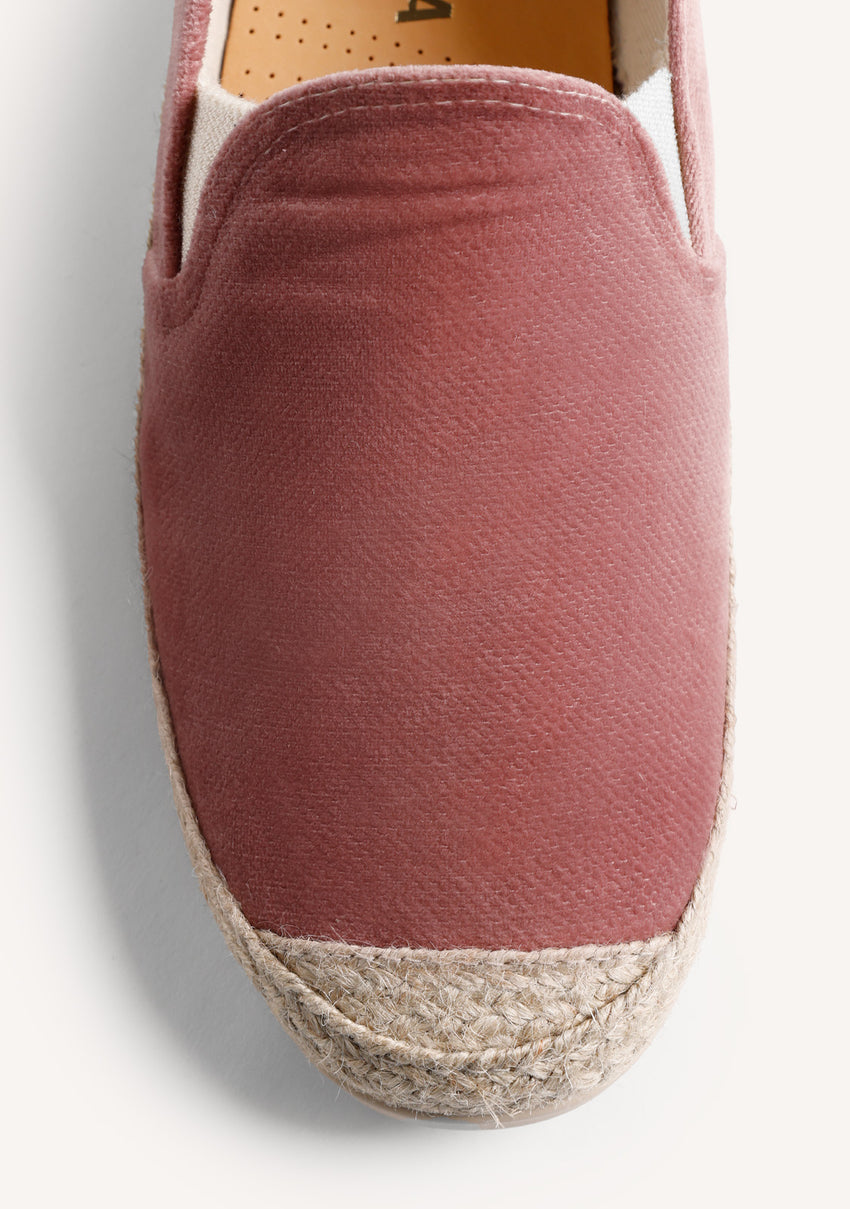 PINK VELVET ESPADRILLES