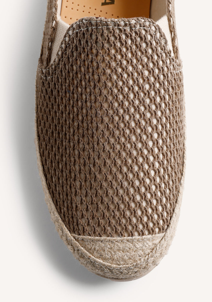 KHAKI MESH ESPADRILLES