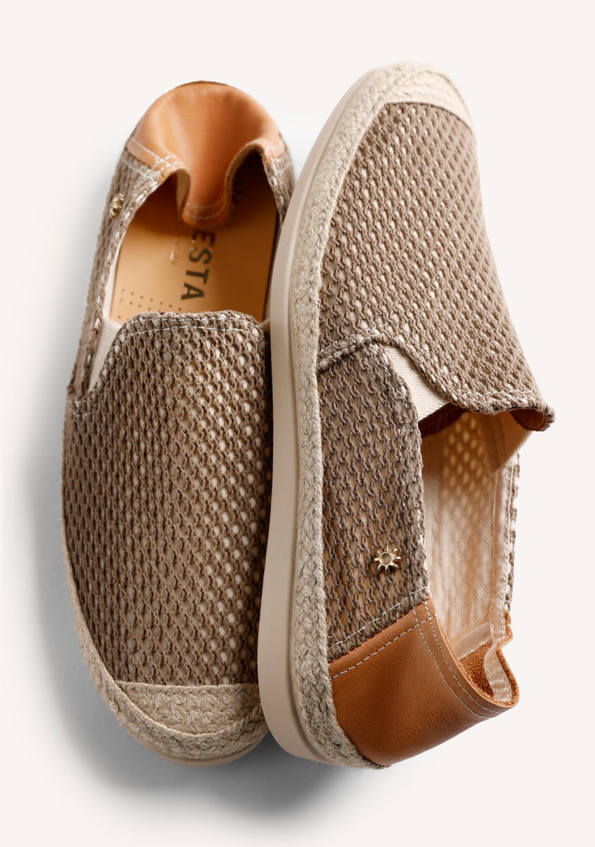 KHAKI MESH ESPADRILLES