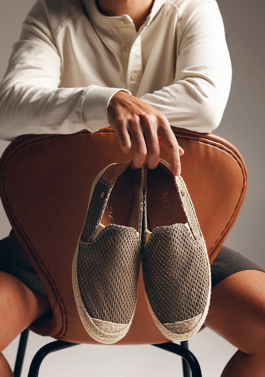 KHAKI MESH ESPADRILLES