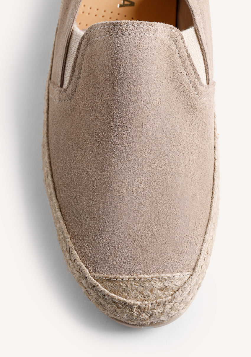 BEIGE LEATHER ESPADRILLES