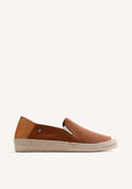 BROWN LEATHER ESPADRILLES