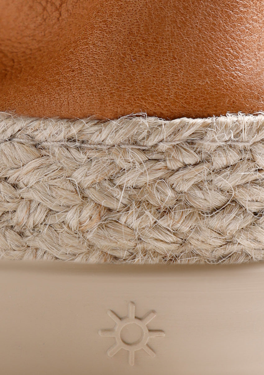 BROWN LEATHER ESPADRILLES