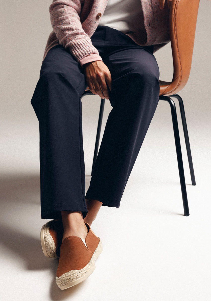 BROWN LEATHER ESPADRILLES