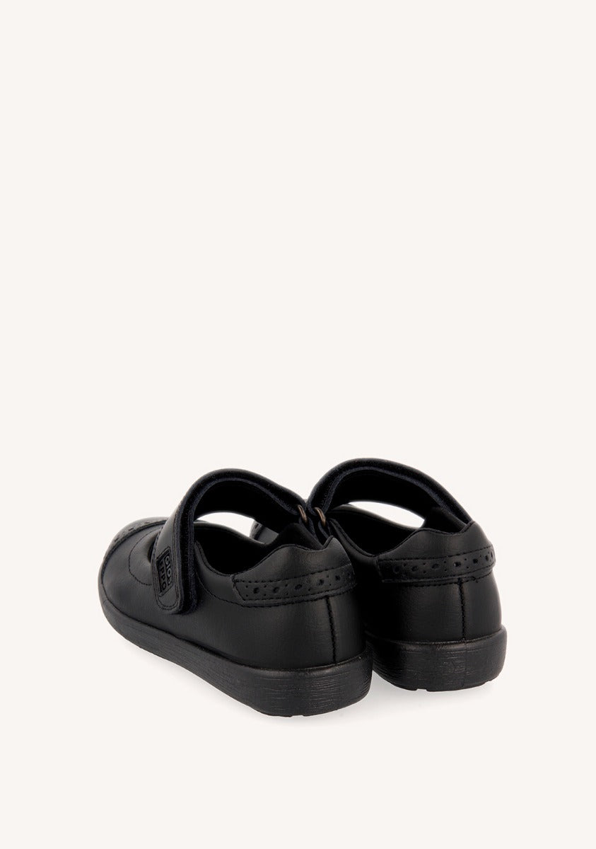 Black School shoes ballerina style for girls DELTANA
