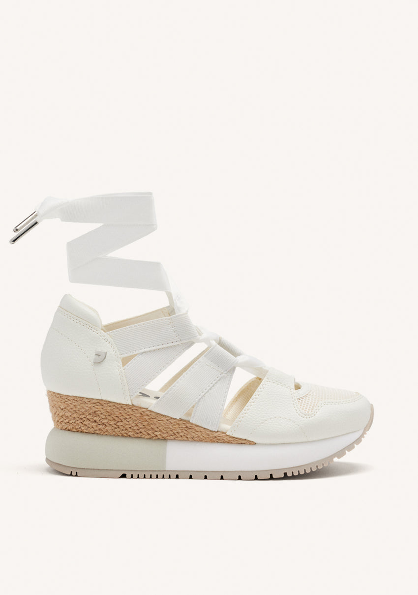 WHITE ESPADRILLE SNEAKERS FOR WOMEN LIZARDA