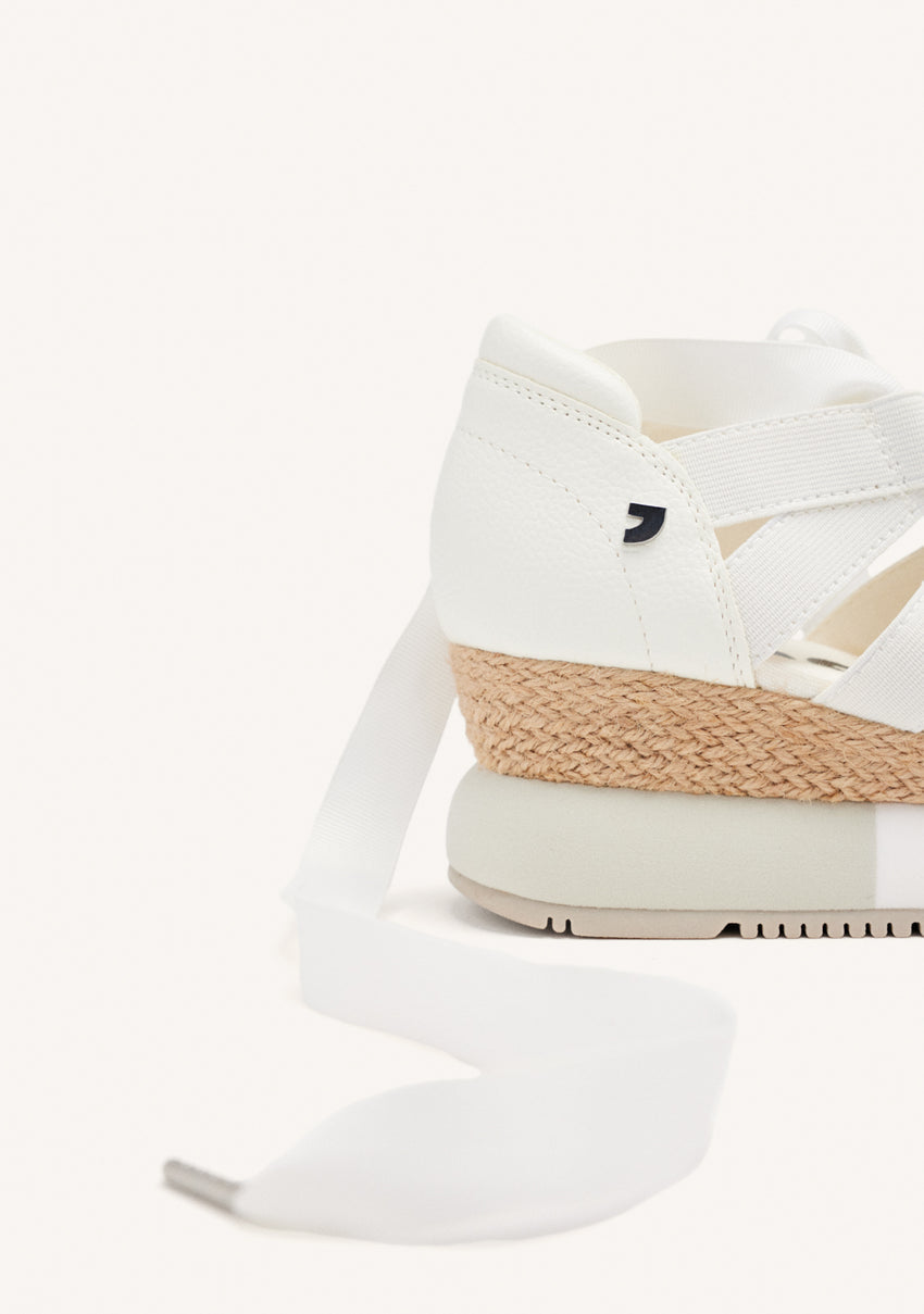 WHITE ESPADRILLE SNEAKERS FOR WOMEN LIZARDA