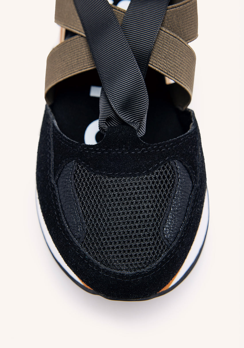 BLACK SNEAKERS IN ESPADRILLE STYLE FOR WOMAN SETTALA