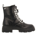 Holzthum women's black lace-up combat boots with track soles and maxi chains