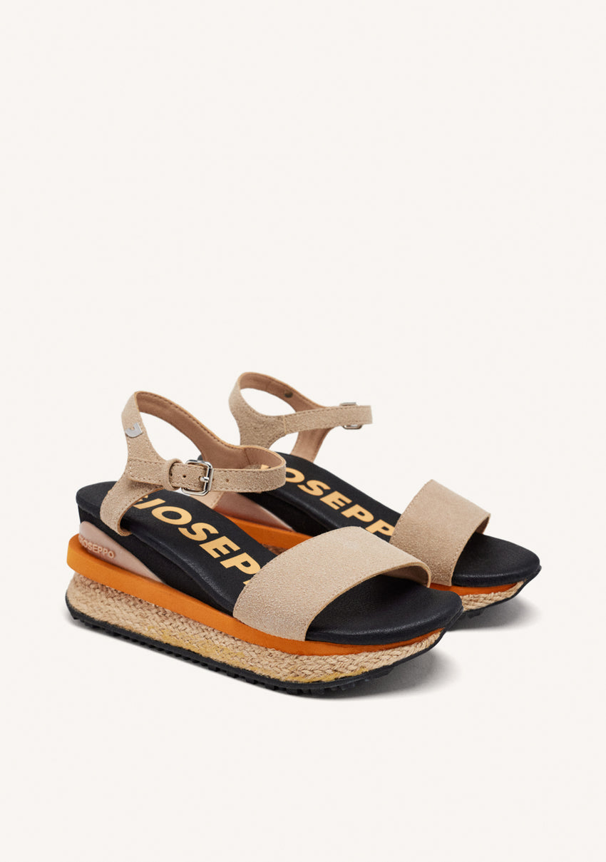 Benay women's sporty beige wedges