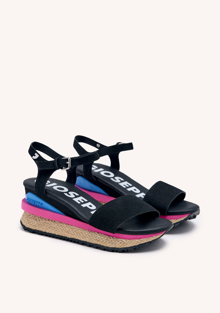 Benay women's sporty black wedges