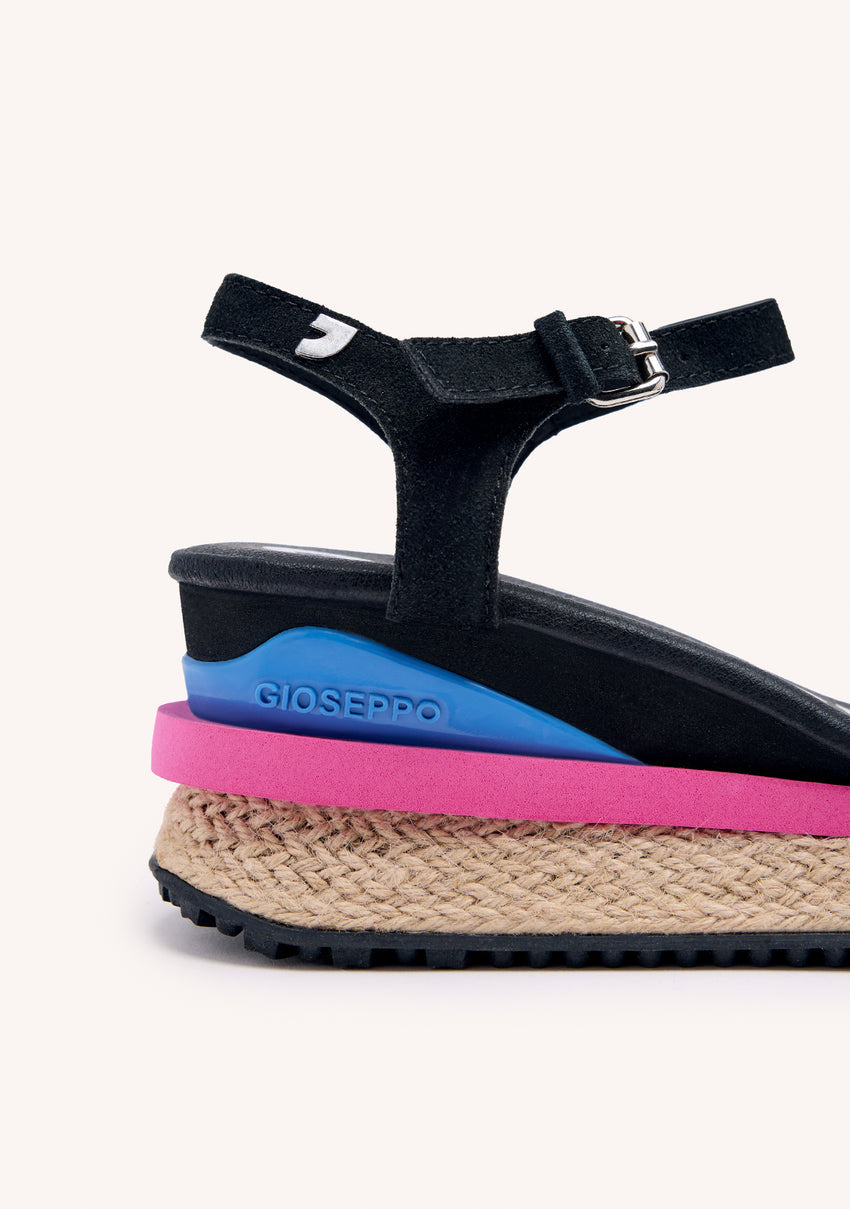Benay women's sporty black wedges