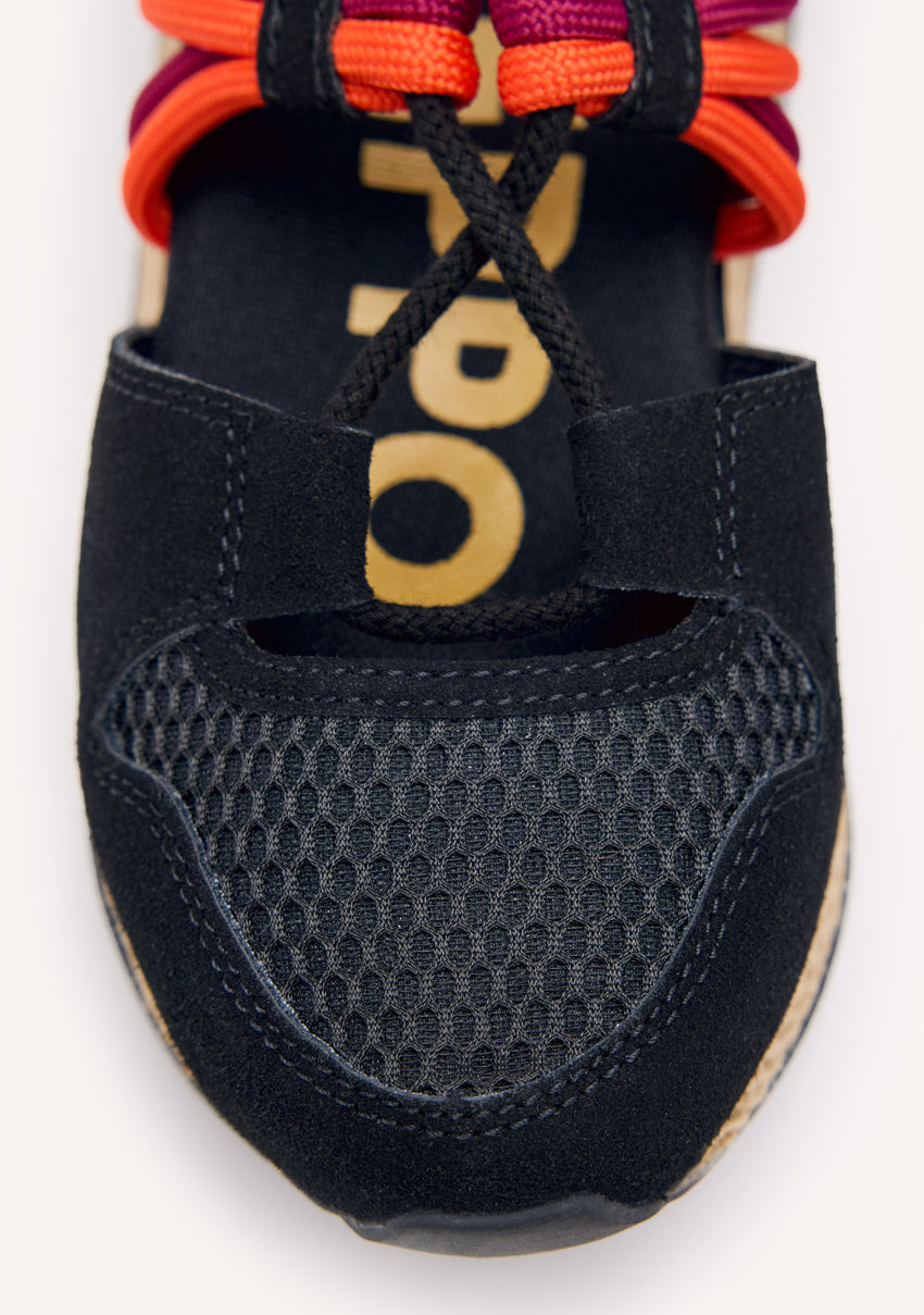 Tulare black espadrille sneakers with wedges