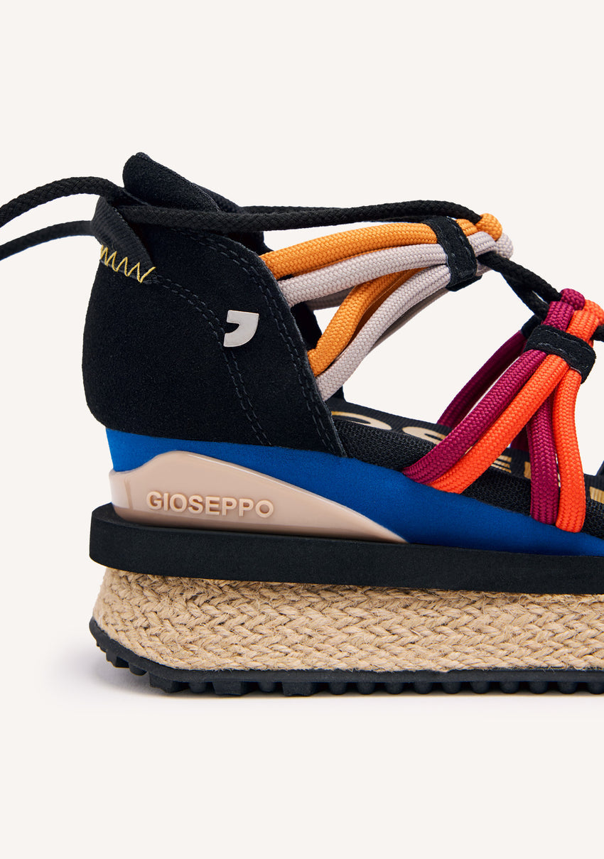 Tulare black espadrille sneakers with wedges