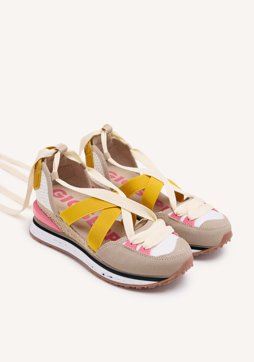 Coinches beige espadrille sneakers with wedges