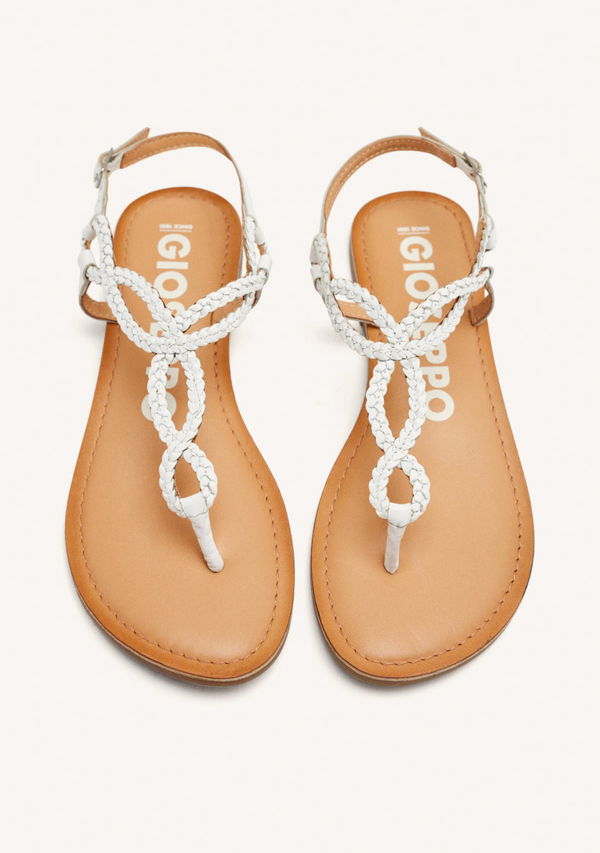 Merignas women's sandals with white braided straps