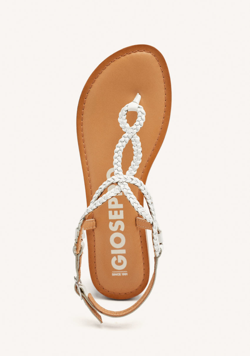 Merignas women's sandals with white braided straps