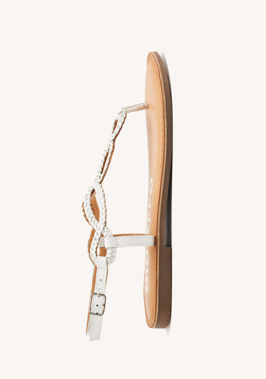 Merignas women's sandals with white braided straps