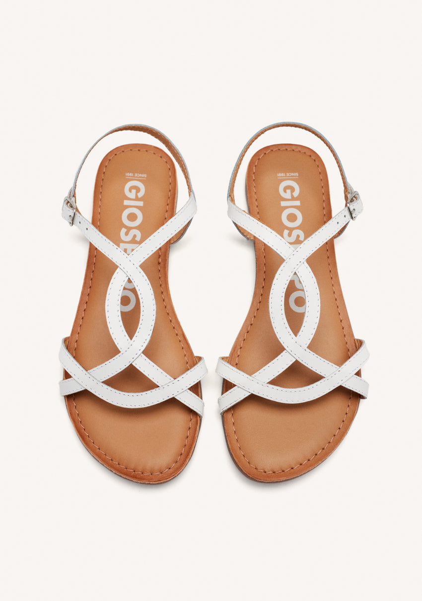 Lamim women's white sandals with thin straps