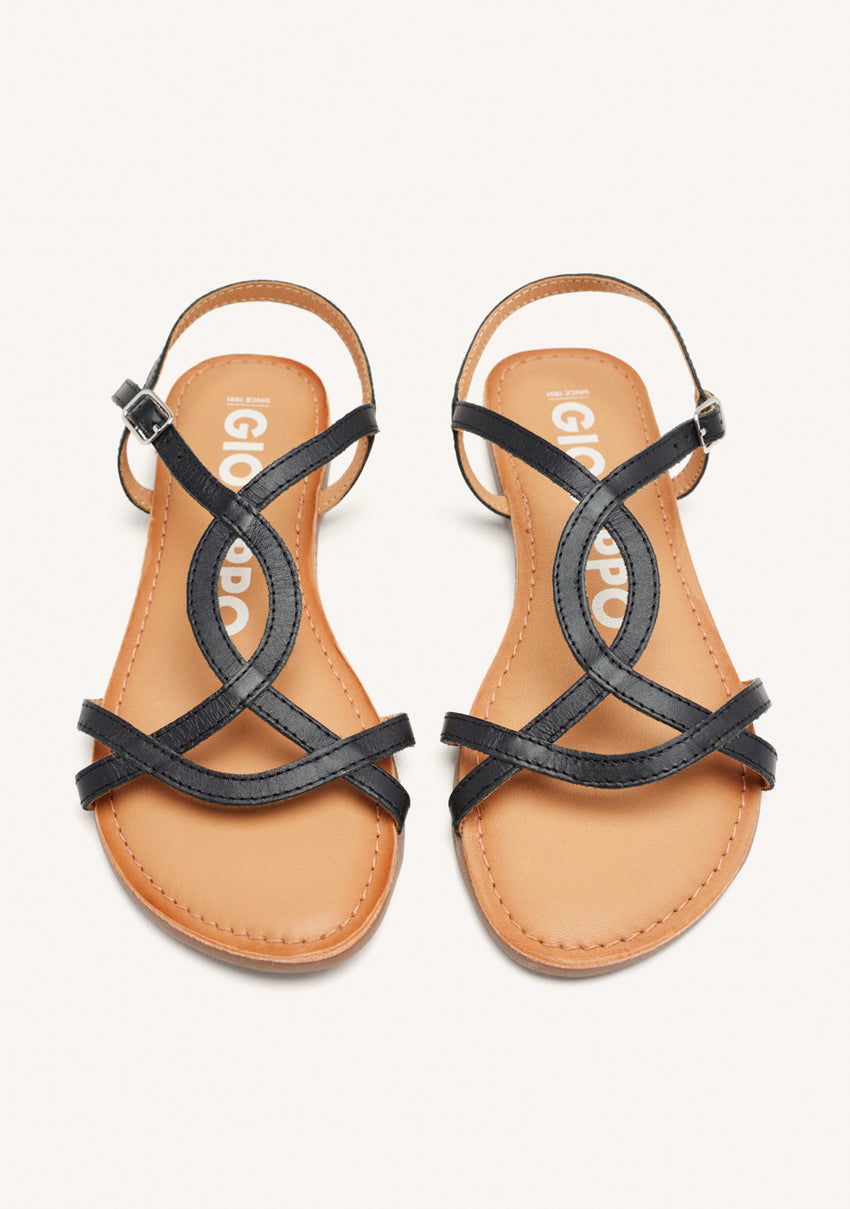 Lamim women's black sandals with thin straps