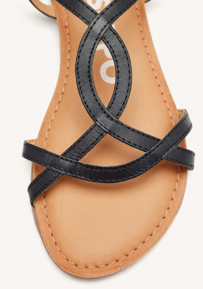 Lamim women's black sandals with thin straps