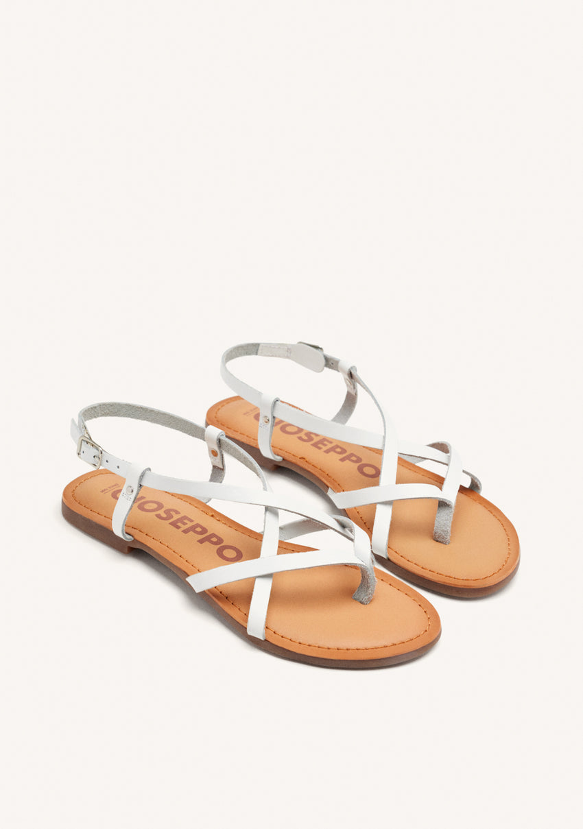 Lelex women's white roman sandals