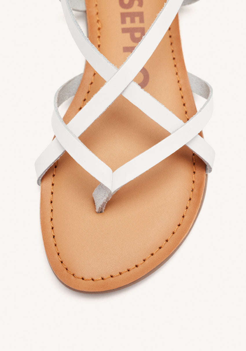 Lelex women's white roman sandals