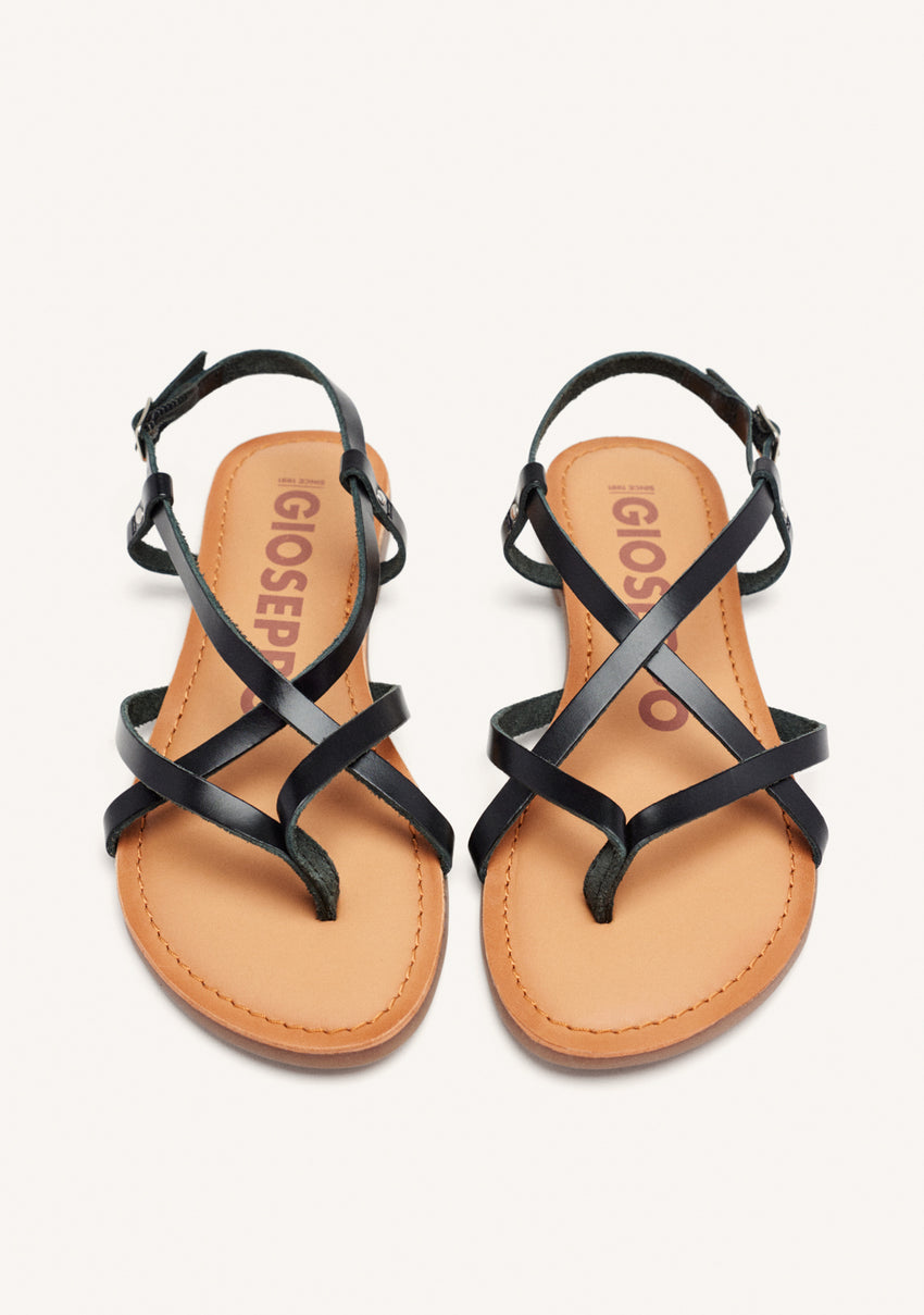 Lelex women's black roman sandals