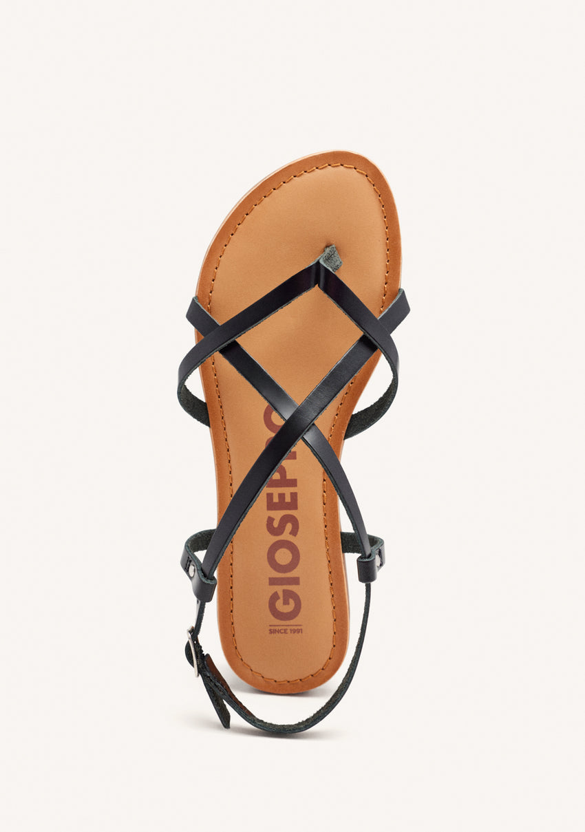 Lelex women's black roman sandals