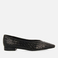 Bognes women's black braided leather ballet flats