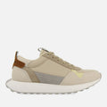 Carluke men's beige retro sneakers with contrasting colours