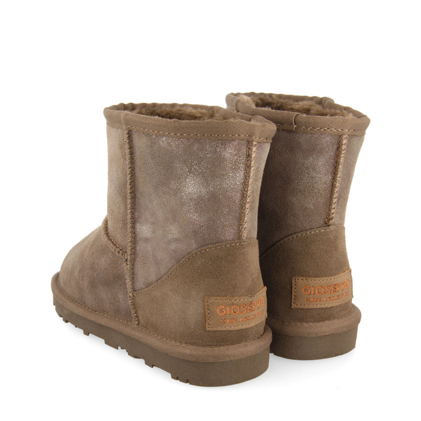 Virrat children's metallic grey split-suede shearling boots