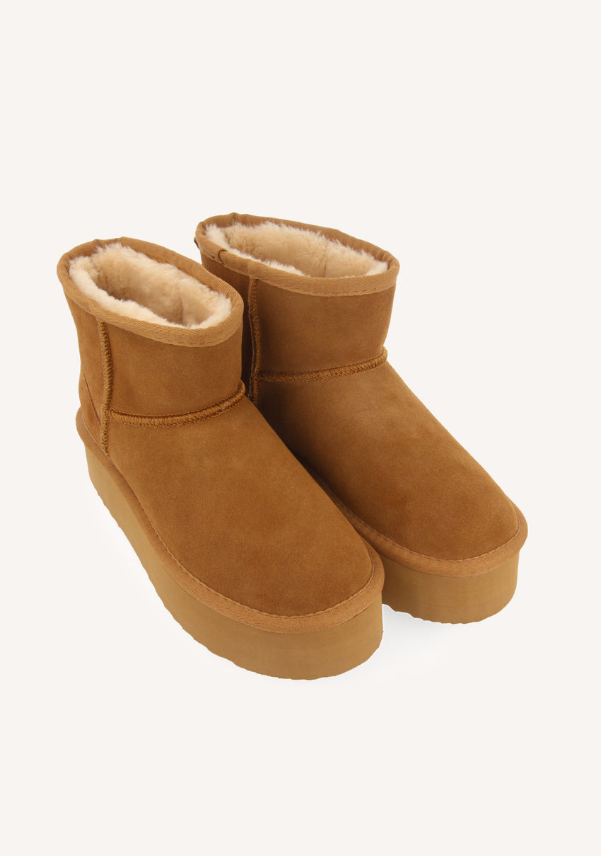 BROWN AUSTRALIAN PLATFORM BOOTS FOR WOMEN BANCROFT
