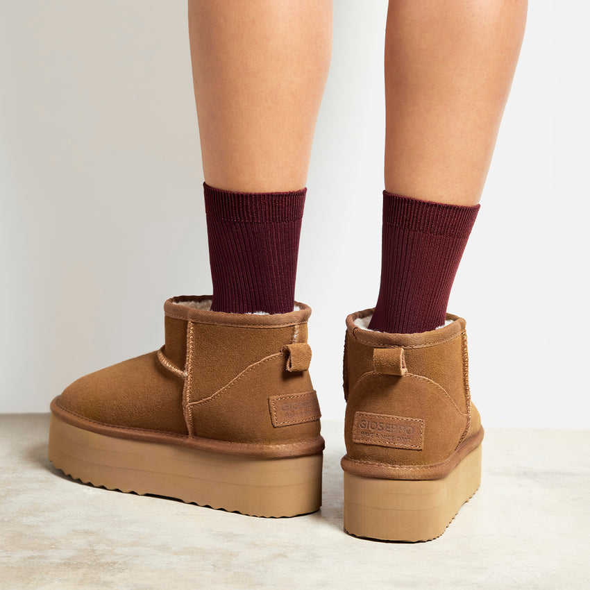 BROWN AUSTRALIAN PLATFORM BOOTS FOR WOMEN BANCROFT