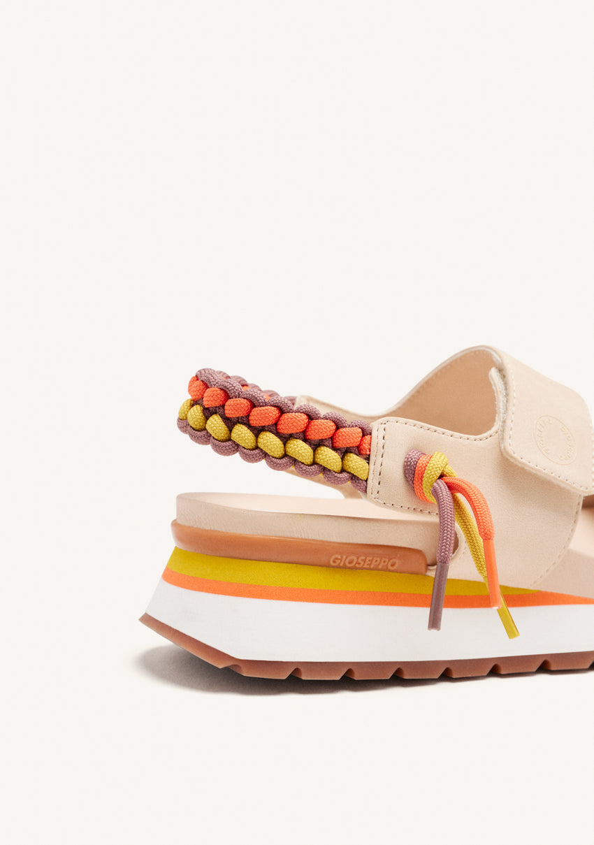 BEIGE SPORTS SANDALS WITH MULTICOLOR REAR DETAIL FOR WOMEN AUSTELL