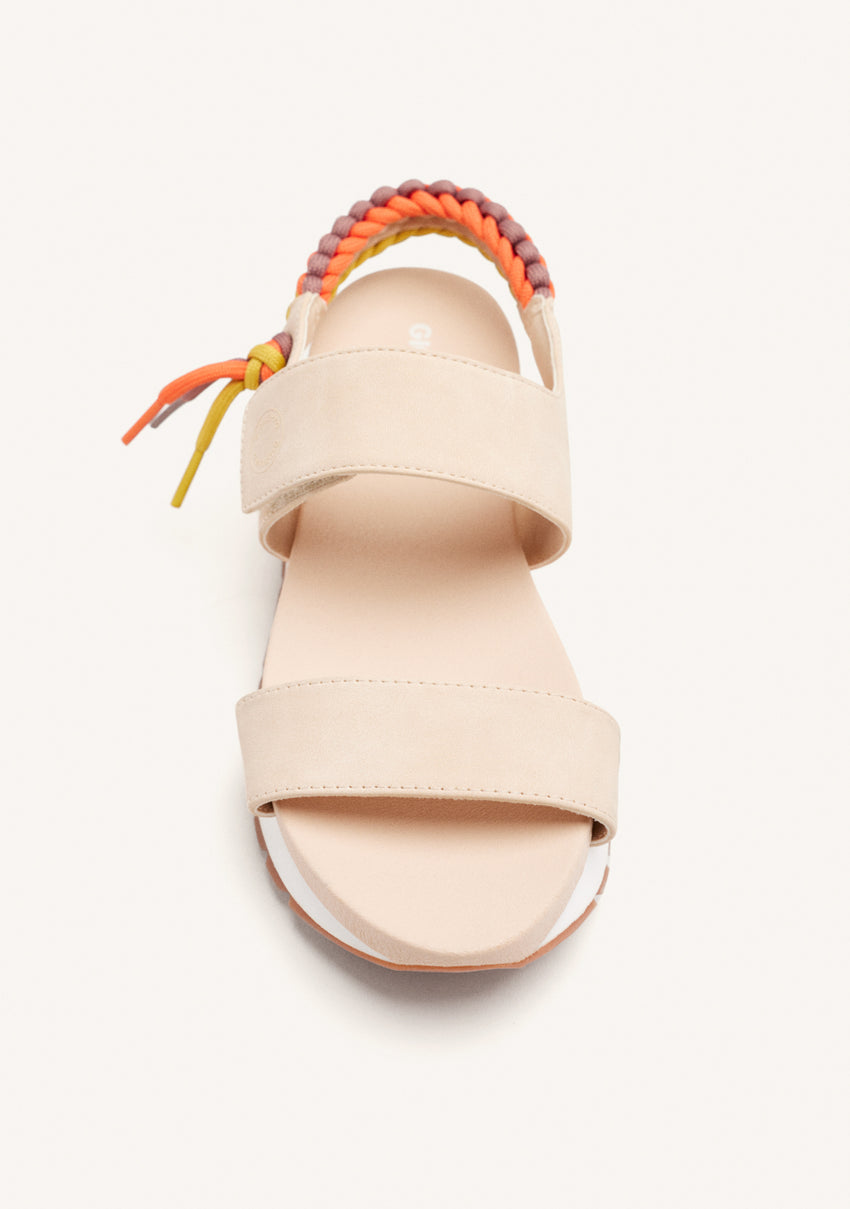 BEIGE SPORTS SANDALS WITH MULTICOLOR REAR DETAIL FOR WOMEN AUSTELL