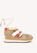 BEIGE OPEN SNEAKERS ESPADRILLE STYLE WITH WEDGE FOR WOMEN IONA
