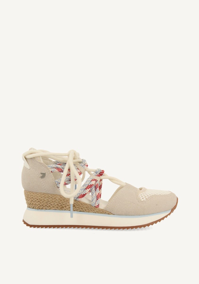 OFF-WHITE OPEN SNEAKERS ESPADRILLE STYLE WITH WEDGE FOR WOMEN IONA
