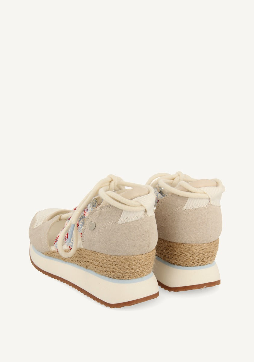 OFF-WHITE OPEN SNEAKERS ESPADRILLE STYLE WITH WEDGE FOR WOMEN IONA