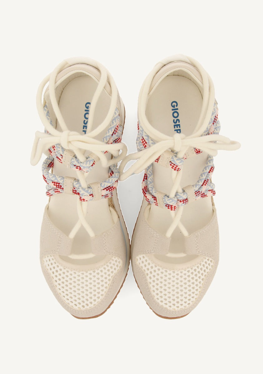 OFF-WHITE OPEN SNEAKERS ESPADRILLE STYLE WITH WEDGE FOR WOMEN IONA