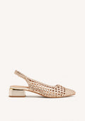 PLATINUM BRAIDED LEATHER BALLET FLATS PISKOVE